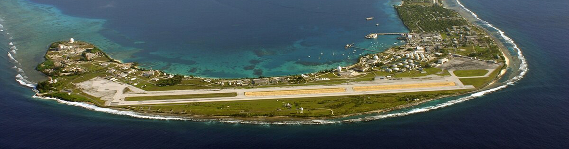 Vue aérienne de l'atoll de Kwajalein