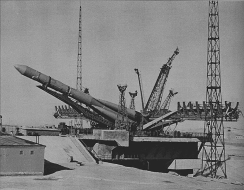 La fusée Molniya avant son lancement