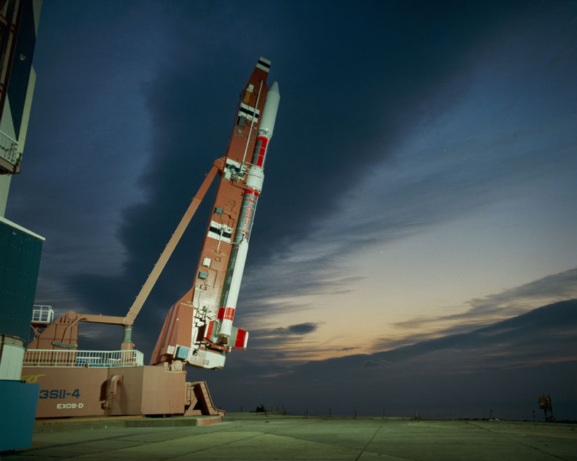 La fusée M-3S-II avant son lancement