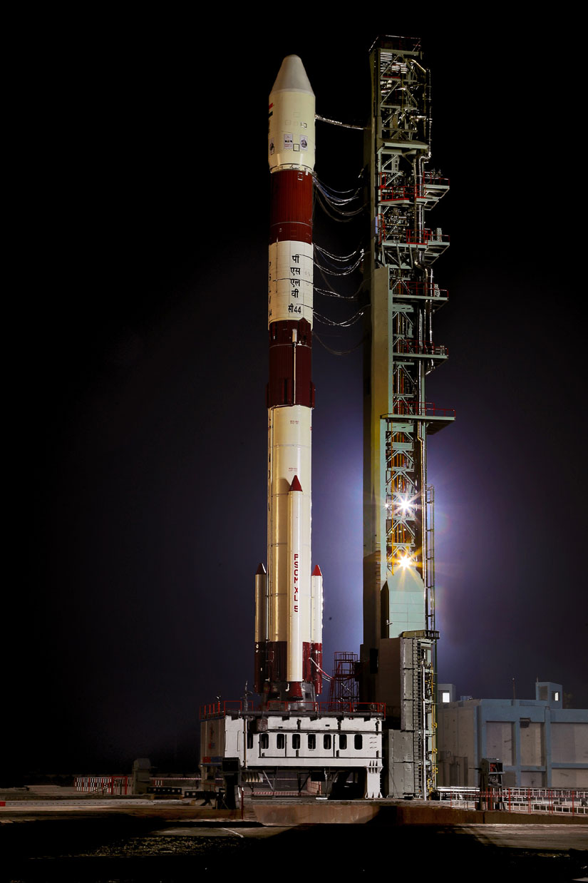La fusée PSLV DL avant son lancement