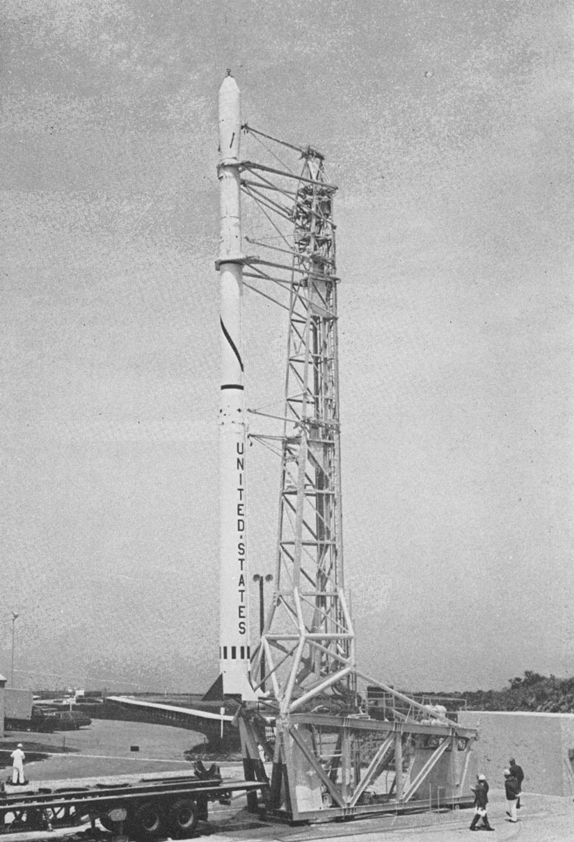 La fusée Scout A avant son lancement
