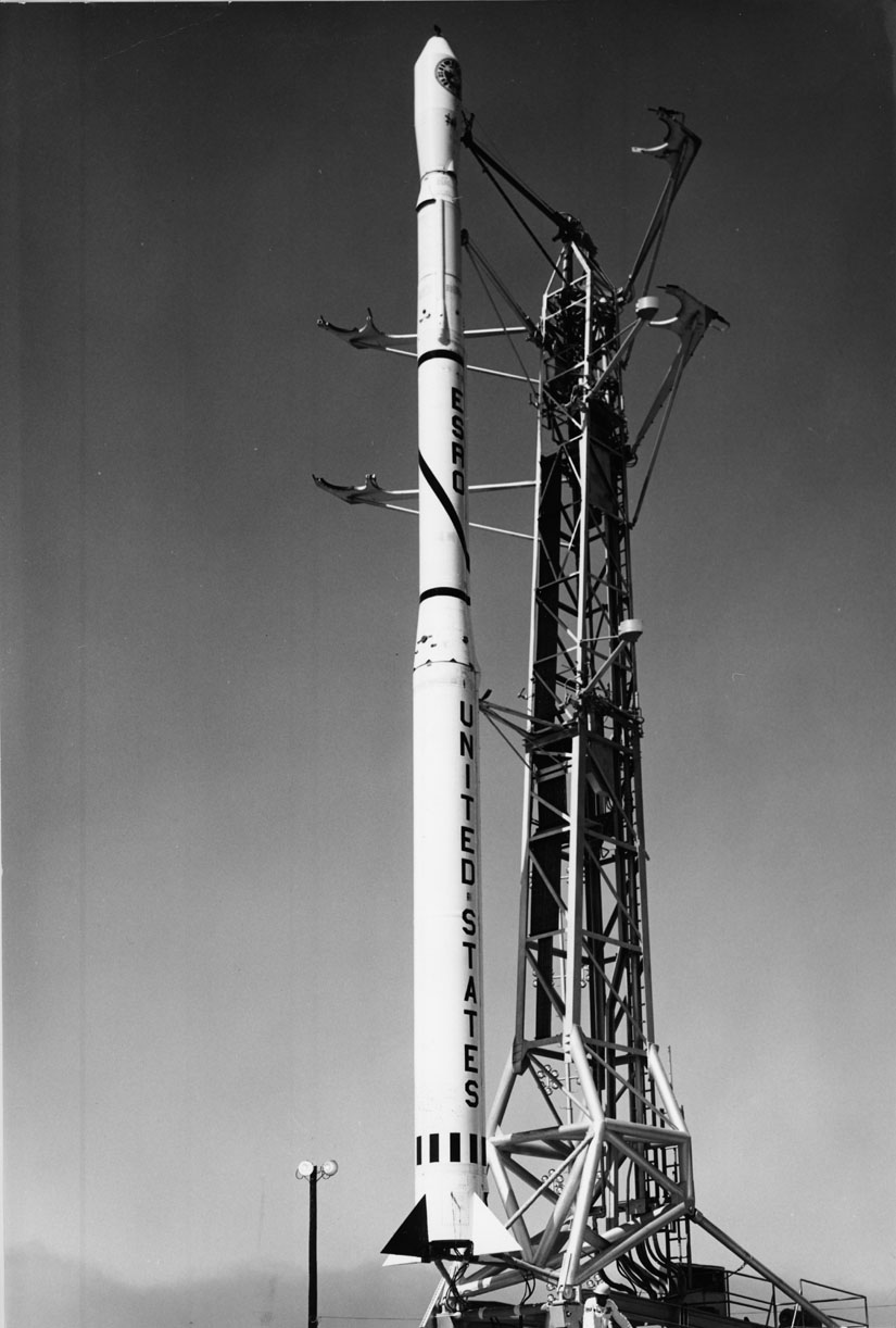 La fusée Scout B avant son lancement