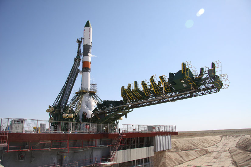 La fusée Soyuz U avant son lancement