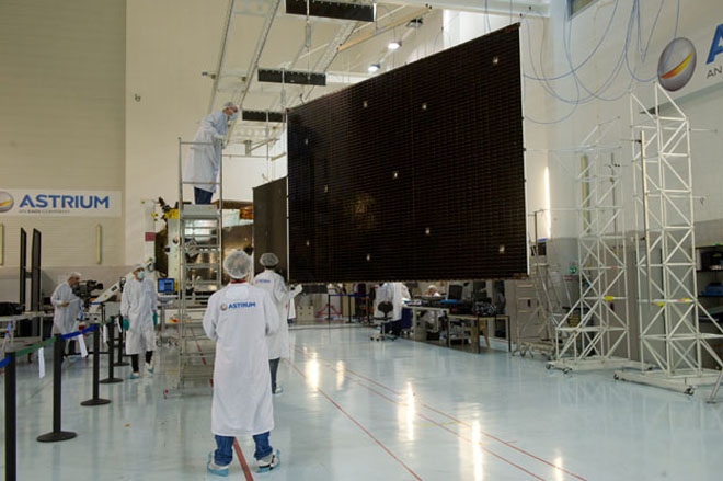 Déploiement panneaux solaires d'Alphasat