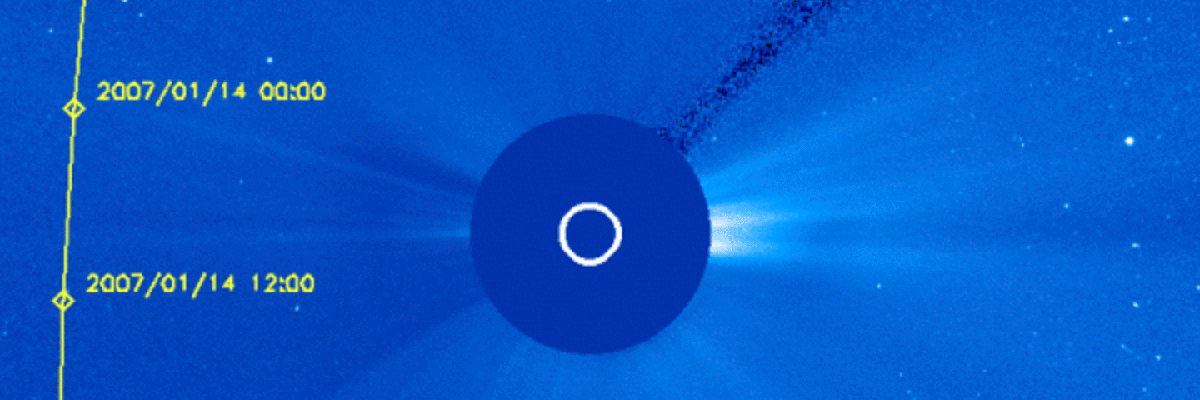 Comète McNaught (C2006/P1) vue par le satellite SOHO