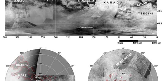 Cartographie complète de Titan réalisée par la sonde Cassini