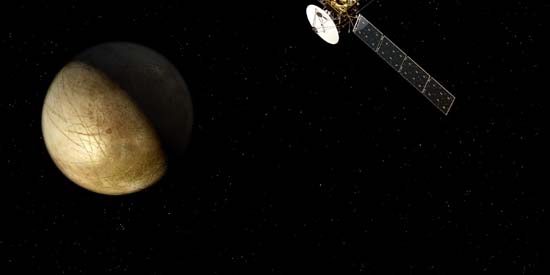 Illustration montrant la sonde Jupiter Moon Explorer