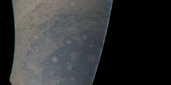 Vue du pôle sud de Jupiter