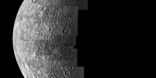La planète Mercure vue par la sonde Mariner 10