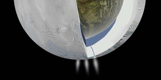 Coupe de la lune Encelade