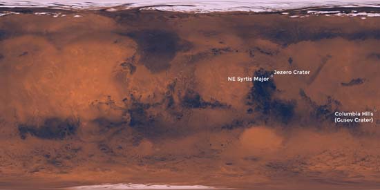Carte générale de la planète Mars
