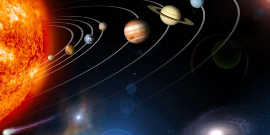 Représentation graphique du système solaire