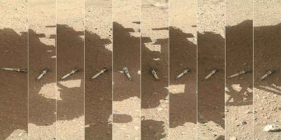 Echantillons déposés par le rover Perseverance