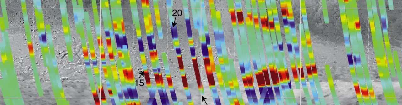 Les traces magnétiques de Mars cartographiées par Mars Global Surveyor