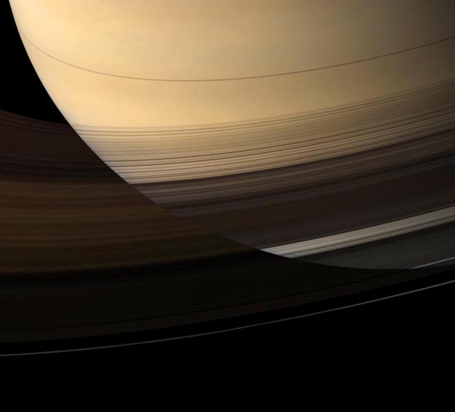Anneau B photographié par la sonde Cassini